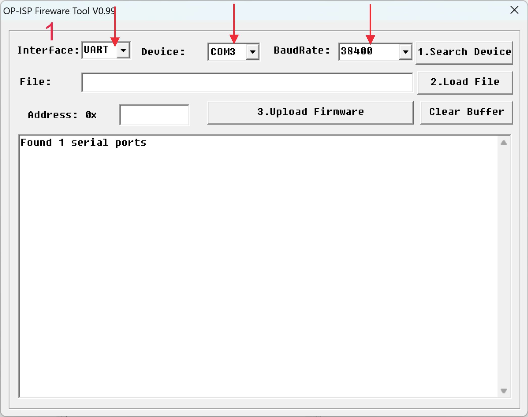 Firmware Tool UART Configuration