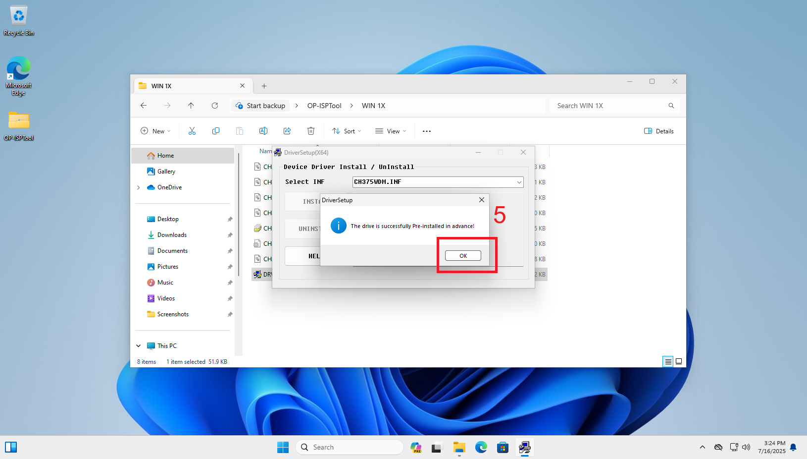 Device Manager Showing Driver Installed